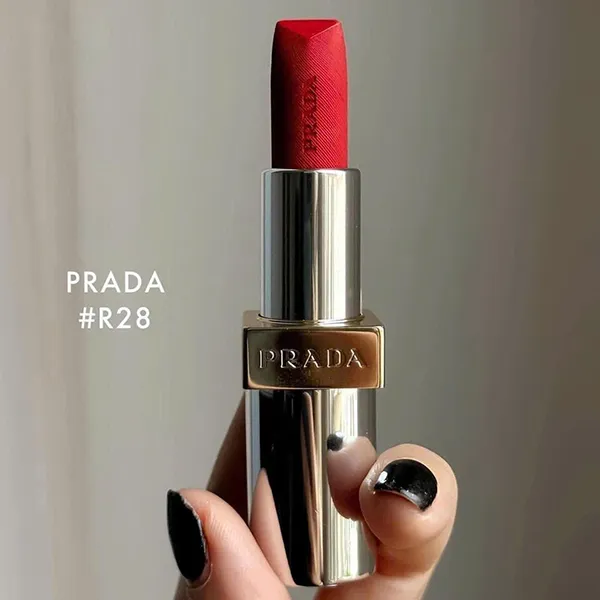 Son Prada Monochrome Hyper Matte Lipstick R28 Fuoco Mini Màu Đỏ Thuần