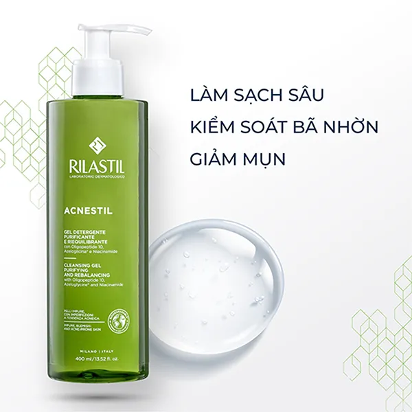 Sữa Rửa Mặt Dạng Gel Cho Da Mụn Rilastil Acnestil Cleansing 400ml - Sữa Rửa Mặt - Vua Hàng Hiệu