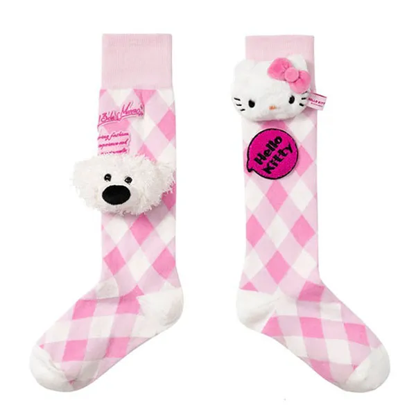 Tất 13 De Marzo Hello Kitty Bear Plaid Socks Màu Hồng - Thời trang - Vua Hàng Hiệu