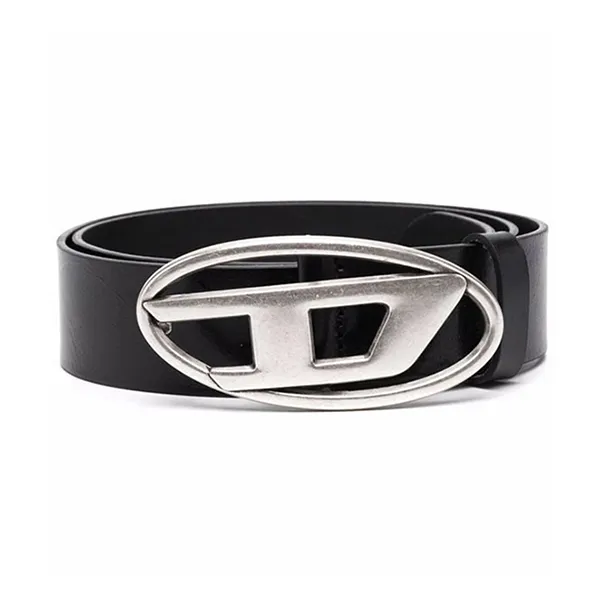 Thắt Lưng Nam Diesel B-1DR Leather Belt With Silver D Logo Buckle X08516PR666T8013 Màu Đen Size 100 - Thắt lưng - Vua Hàng Hiệu