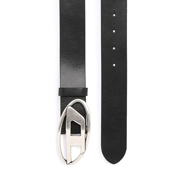 Thắt Lưng Nam Diesel B-1DR Leather Belt With Silver D Logo Buckle X08516PR666T8013 Màu Đen Size 100 - Thắt lưng - Vua Hàng Hiệu