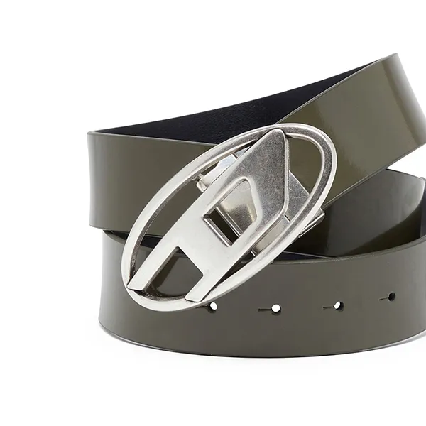 Thắt Lưng Nam Diesel B-1DR Rev II Reversible Belt In Matte And Shiny Leather X09812P6367H5064 Màu Xanh Olive Size 100 - Thắt lưng - Vua Hàng Hiệu