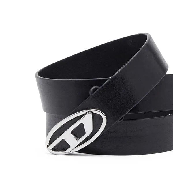 Thắt Lưng Nam Diesel Oval D Logo B-1DR Layer Mat And Shiny Black Leather Belt X09813PR271T8013 Màu Đen Size 105 - Thắt lưng - Vua Hàng Hiệu