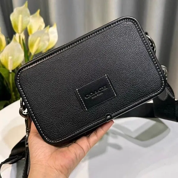 Túi Đeo Chéo Nam Coach Wyatt Crossbody In Signature Canvas CM113 Màu Đen
