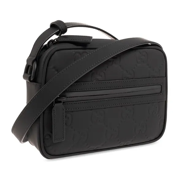 Túi Đeo Chéo Nam Gucci GG Black Leather Shoulderbag ‎771321 Màu Đen - Túi xách - Vua Hàng Hiệu