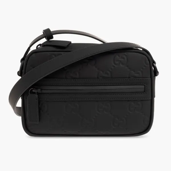 Túi Đeo Chéo Nam Gucci GG Black Leather Shoulderbag ‎771321 Màu Đen - Túi xách - Vua Hàng Hiệu
