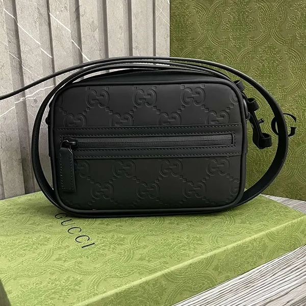 Túi Đeo Chéo Nam Gucci GG Black Leather Shoulderbag ‎771321 Màu Đen - Túi xách - Vua Hàng Hiệu