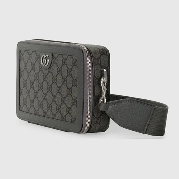 Túi Đeo Chéo Nam Gucci GG Supreme Canvas Gray Ophidia Shoulder Bag ‎771174 2ZGMN 1244 Màu Xám - Túi xách - Vua Hàng Hiệu