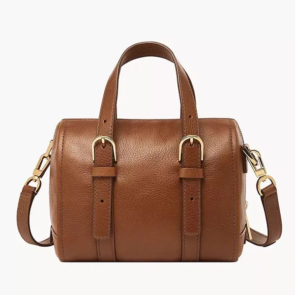 Túi Đeo Chéo Nữ Fossil Carlie Leather Mini Satchel ZB1856200 Màu Nâu - Túi xách - Vua Hàng Hiệu