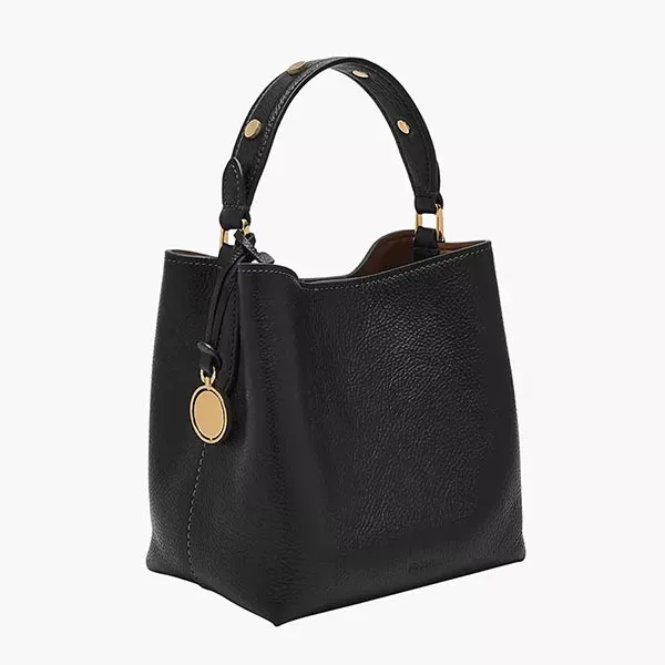 Túi Đeo Chéo Nữ Fossil Jessie Leather Small Bucket Crossbody Bag ZB11002001 Màu Đen