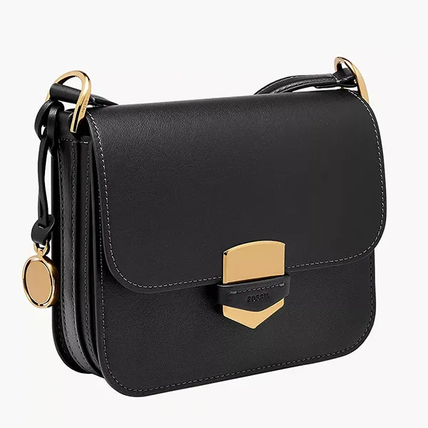 Túi Đeo Chéo Nữ Fossil Lennox Leather Crossbody Bag ZB1924001 Màu Đen