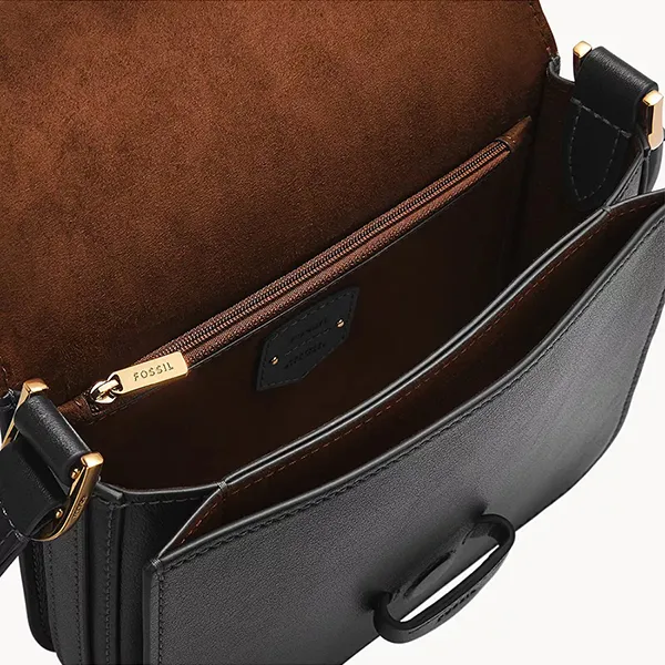 Túi Đeo Chéo Nữ Fossil Lennox Leather Crossbody Bag ZB1924001 Màu Đen