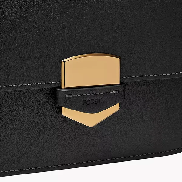 Túi Đeo Chéo Nữ Fossil Lennox Leather Crossbody Bag ZB1924001 Màu Đen