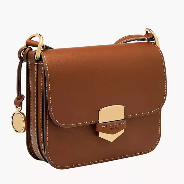 Túi Đeo Chéo Nữ Fossil Lennox Leather Crossbody Bag ZB1924200 Màu Nâu - Túi xách - Vua Hàng Hiệu