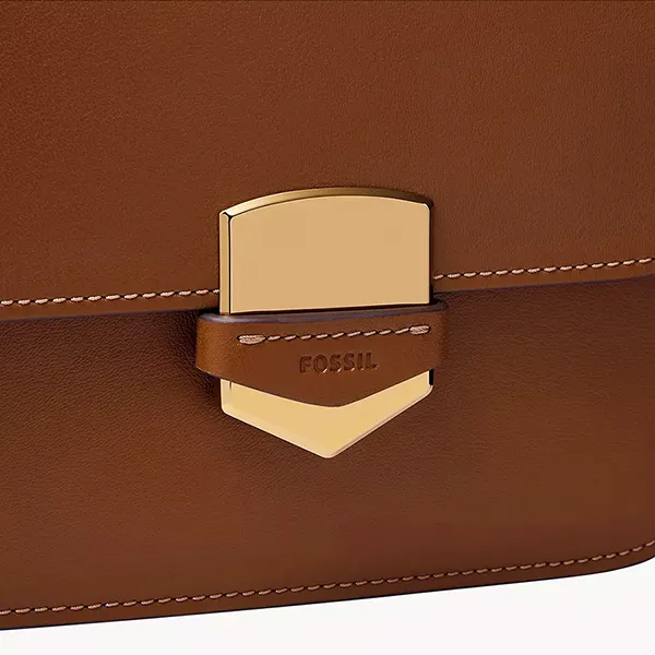 Túi Đeo Chéo Nữ Fossil Lennox Leather Crossbody Bag ZB1924200 Màu Nâu - Túi xách - Vua Hàng Hiệu