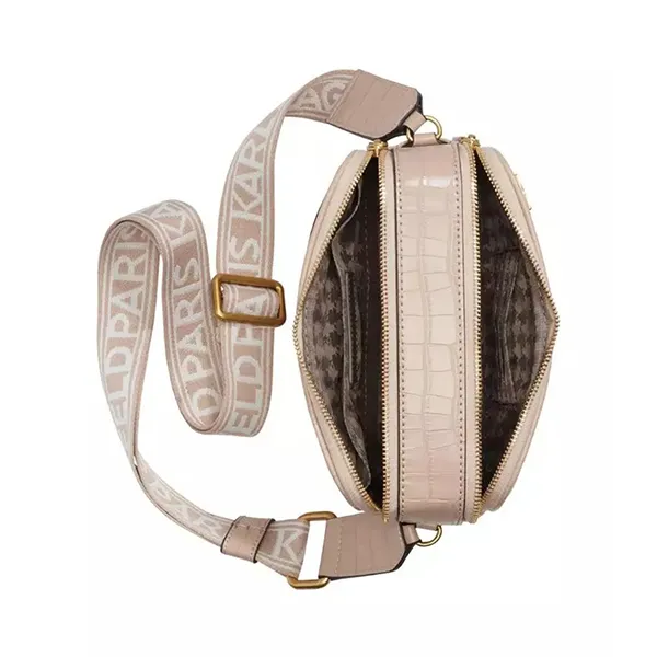 Túi Đeo Chéo Nữ Karl Lagerfeld Maybelle Pins Camera Crossbody Shell Màu Be Đậm