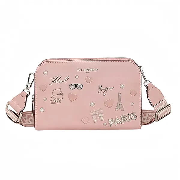 Túi Đeo Chéo Nữ Karl Lagerfeld Paris Maybelle Small Crossbody Bag LH4DU8CX Y7Z Màu Hồng - Túi xách - Vua Hàng Hiệu