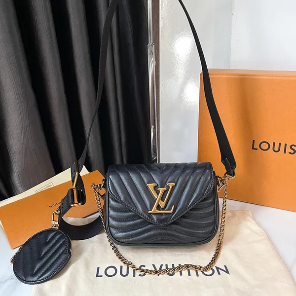 Túi Đeo Chéo Nữ Louis Vuitton LV Wave Multi Pochette M56461 Màu Đen - Túi xách - Vua Hàng Hiệu