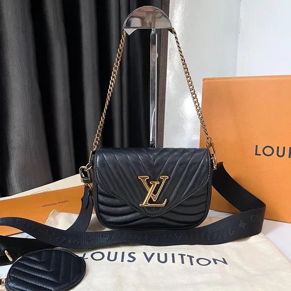 Túi Đeo Chéo Nữ Louis Vuitton LV Wave Multi Pochette M56461 Màu Đen - Túi xách - Vua Hàng Hiệu