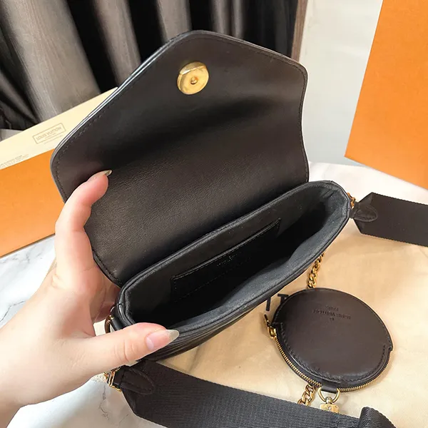Túi Đeo Chéo Nữ Louis Vuitton LV Wave Multi Pochette M56461 Màu Đen - Túi xách - Vua Hàng Hiệu