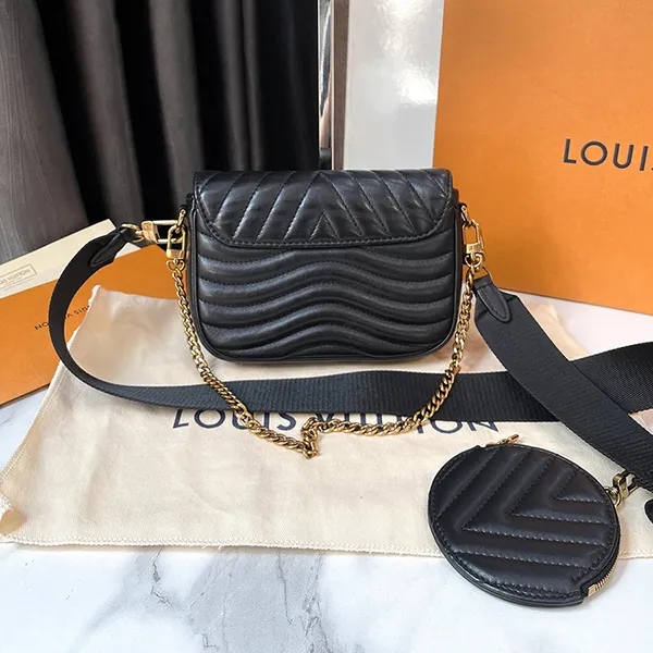 Túi Đeo Chéo Nữ Louis Vuitton LV Wave Multi Pochette M56461 Màu Đen - Túi xách - Vua Hàng Hiệu