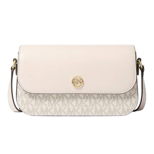 Túi Đeo Chéo Nữ Michael Kors MK Jet Set Travel Small Pebbled Leather Crossbody Bag Màu Be
