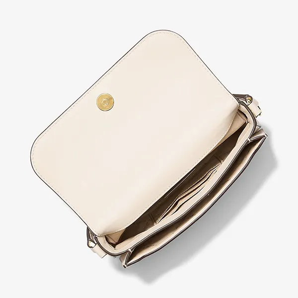 Túi Đeo Chéo Nữ Michael Kors MK Jet Set Travel Small Pebbled Leather Crossbody Bag Màu Be