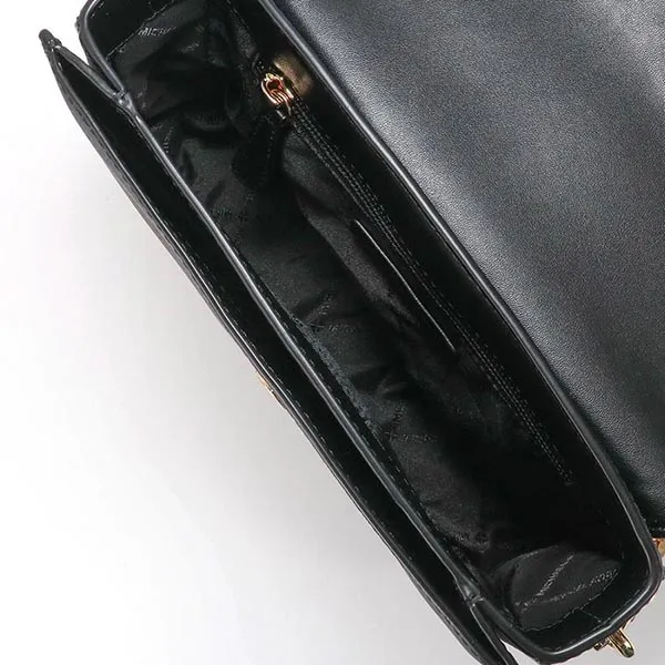 Túi Đeo Chéo Nữ Michael Kors MK Carmen Faux Leather Crossbody Bag 35S2GNML2L Màu Đen