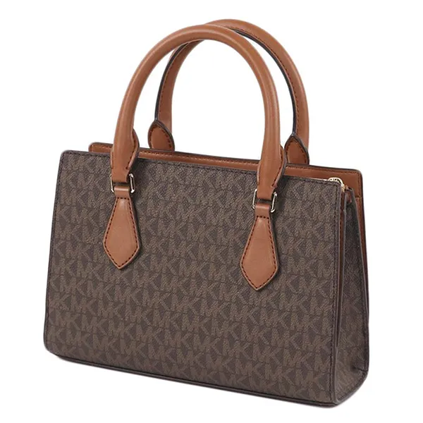Túi Đeo Chéo Nữ Michael Kors MK Sheila Logo Small Satchel 35S3S6HS5B Màu Nâu - Túi xách - Vua Hàng Hiệu