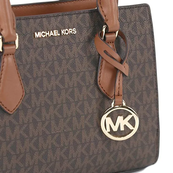 Túi Đeo Chéo Nữ Michael Kors MK Sheila Logo Small Satchel 35S3S6HS5B Màu Nâu - Túi xách - Vua Hàng Hiệu