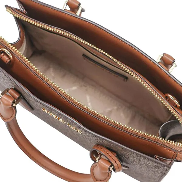 Túi Đeo Chéo Nữ Michael Kors MK Sheila Logo Small Satchel 35S3S6HS5B Màu Nâu - Túi xách - Vua Hàng Hiệu