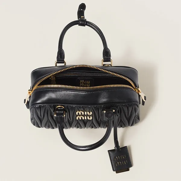 Túi Đeo Chéo Nữ Miu Miu Matelasse Nappa Handle Bag Màu Đen Size 19 - Túi xách - Vua Hàng Hiệu