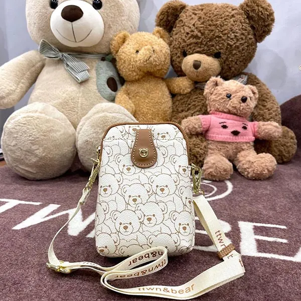 Túi Đeo Chéo Nữ TTWN BEAR TT2358 Màu Nâu Trắng