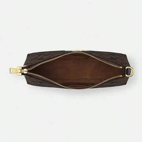 Túi Đeo Vai Nữ Coach Charlotte Shoulder Bag In Signature Canvas Coffee Brown CL405 Màu Nâu Đen