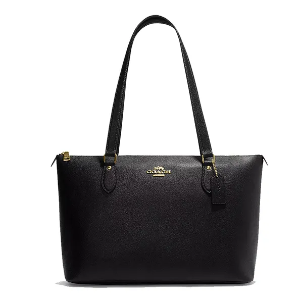 Túi Đeo Vai Nữ Coach Crossgrain Leather New Gallery Tote Bag CV402 Màu Đen