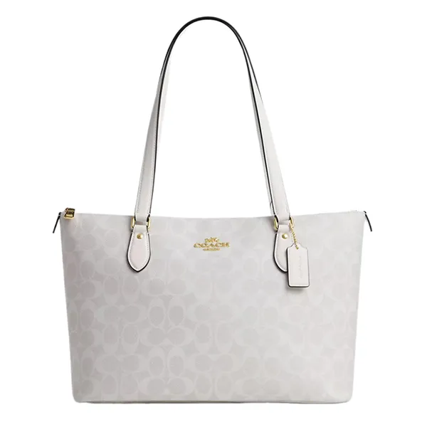 Túi Đeo Vai Nữ Coach Gallery Tote Bag In Signature CS187 Màu Trắng - Túi xách - Vua Hàng Hiệu