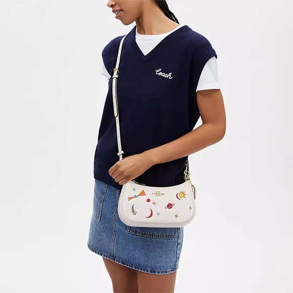 Túi Đeo Vai Nữ Coach X Observed By Us Teri In Leather Shoulder Bag CU388 Màu Trắng