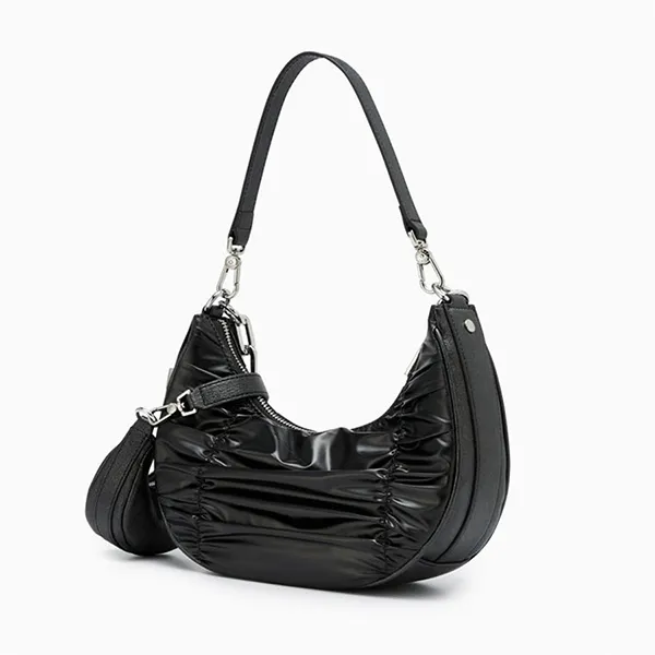 Túi Đeo Vai Nữ Lyn Diva Nylon Shoulder Bags LL24FBF224 Màu Đen