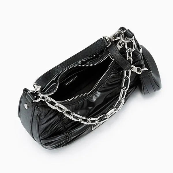 Túi Đeo Vai Nữ Lyn Diva Nylon Shoulder Bags LL24FBF224 Màu Đen