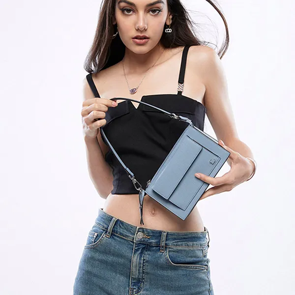 Túi Đeo Vai Nữ Lyn Serenity Small Shoulder Bags LL24FBF164 Blue Màu Xanh