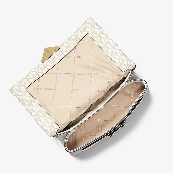 Túi Đeo Vai Nữ Michael Kors MK Cece Medium Logo Shoulder Bag 35F2G0EF8B Màu Trắng