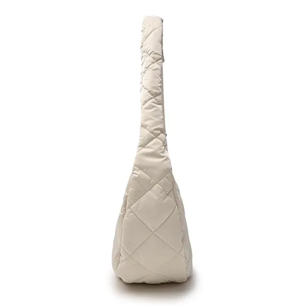 Túi Đeo Vai Nữ MLB Korea Curve Padded Hobo Bag Boston Red Sox Cream 3ABQL064N-43CRD Màu Kem