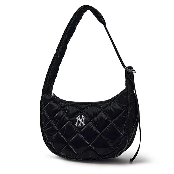 Túi Đeo Vai Nữ MLB Korea Curve Padded Hobo Bag New York Yankees Black 3ABQL064N-50BKS Màu Đen - Túi xách - Vua Hàng Hiệu