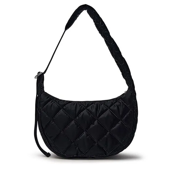 Túi Đeo Vai Nữ MLB Korea Curve Padded Hobo Bag New York Yankees Black 3ABQL064N-50BKS Màu Đen - Túi xách - Vua Hàng Hiệu