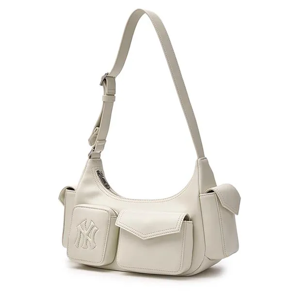 Túi Đeo Vai Nữ MLB Multi Pocket Cargo Bag New York Yankees 3ABQBV25N-50CRS Shoulder Bag Màu Trắng Kem - Túi xách - Vua Hàng Hiệu