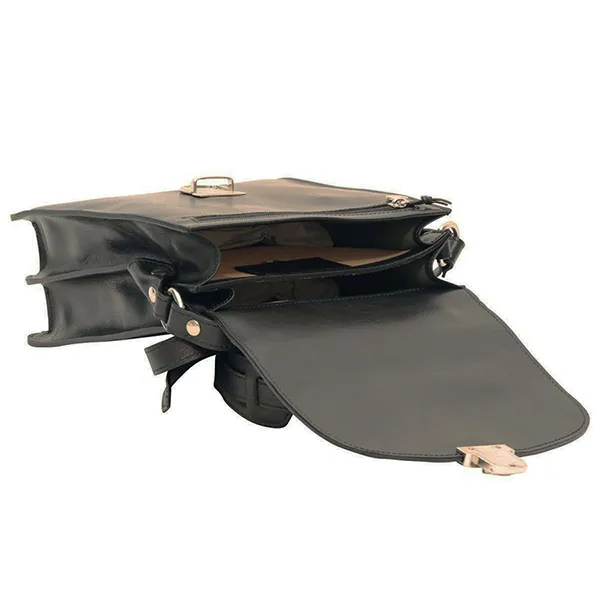 Túi Đeo Chéo Old Angler Classica II Leather Satchel 079689NE - 89NE Màu Đen - Túi xách - Vua Hàng Hiệu