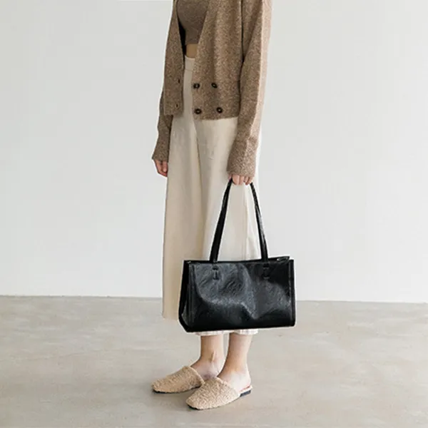 Túi Đeo Vai Nữ Stand Oil Oblong Shoulder Bag Màu Đen - Túi xách - Vua Hàng Hiệu