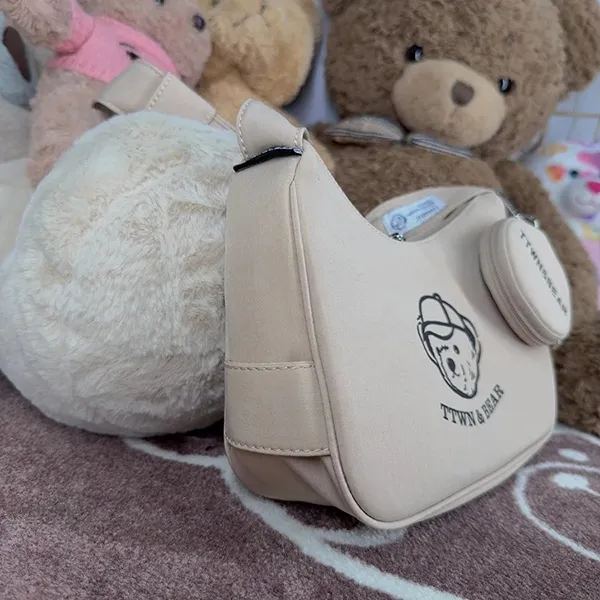 Túi Đeo Vai Nữ TTWN Bear Original TN3740-10030 Tas Sling Màu Trà Sữa
