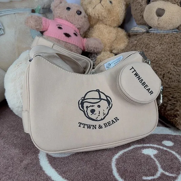 Túi Đeo Vai Nữ TTWN Bear Original TN3740-10030 Tas Sling Màu Trà Sữa