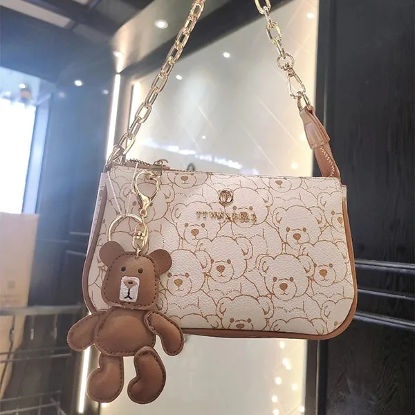 Túi Đeo Vai Nữ TTWN BEAR TN2934-67450 Màu Be Viền Nâu